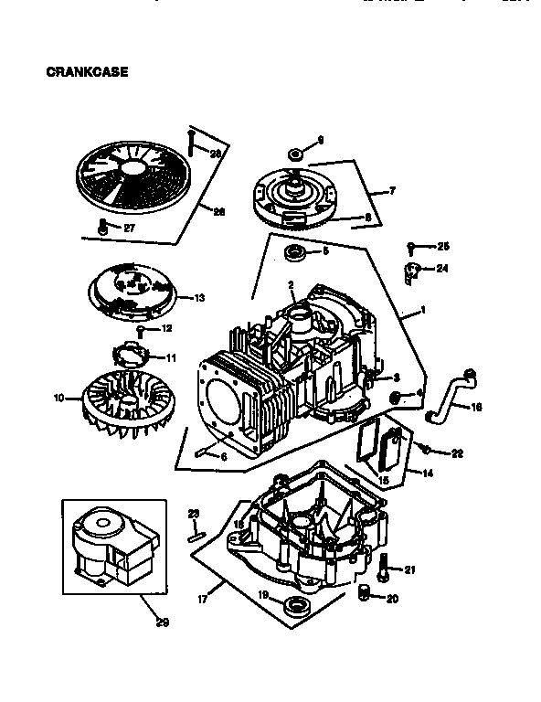 Engine 1 Diagram and Parts List for 28Q777-0662-A1  Briggs and Stratton Engine